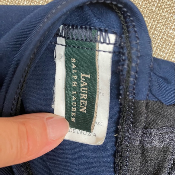 Lauren SwimTop, builtin unpadded. Navy. Halter style-could wear as regular top. - Picture 3 of 5